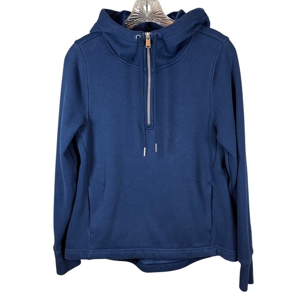 Athleta Women's Cozy Karma 1/4Zip Hoodie, Enchanted Blue, Size XS - Picture 11 of 11